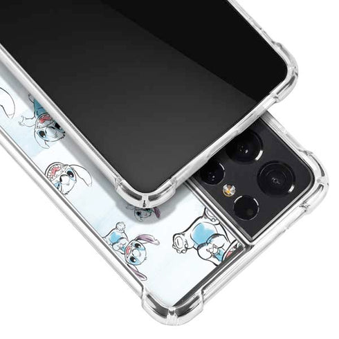 Disney Lilo and Stitch Pattern Galaxy S21 Ultra 5G Clear Case